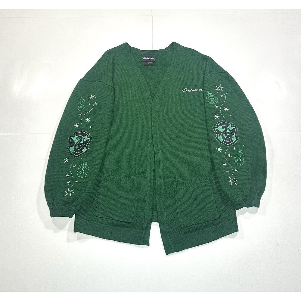 Harry Potter Slytherin Oversized Women Open Cardigan Green Hot Topic Size Large